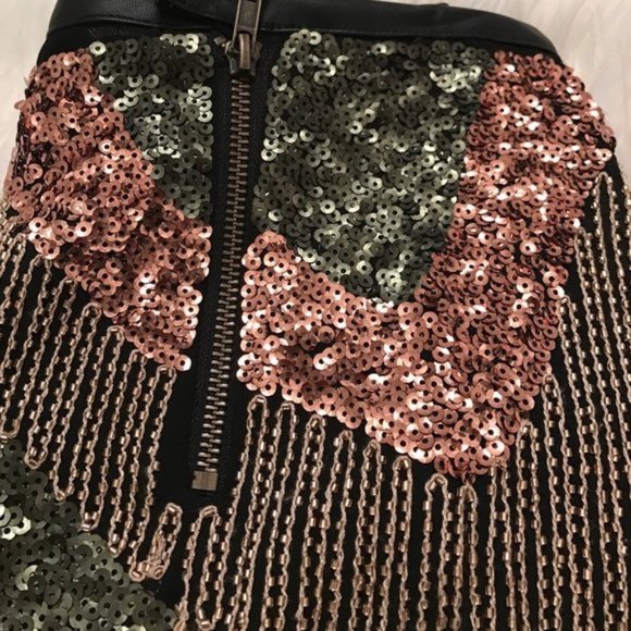 NWT H&M Multicolor Sequin Mini Skirt, Sz 10/M ~ Perfect for the Holidays!! - Picture 4 of 8